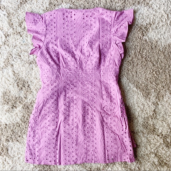 Dolan Pasty Eyelet Wrap Cap Sleeve Mini Dress - Picture 6 of 8